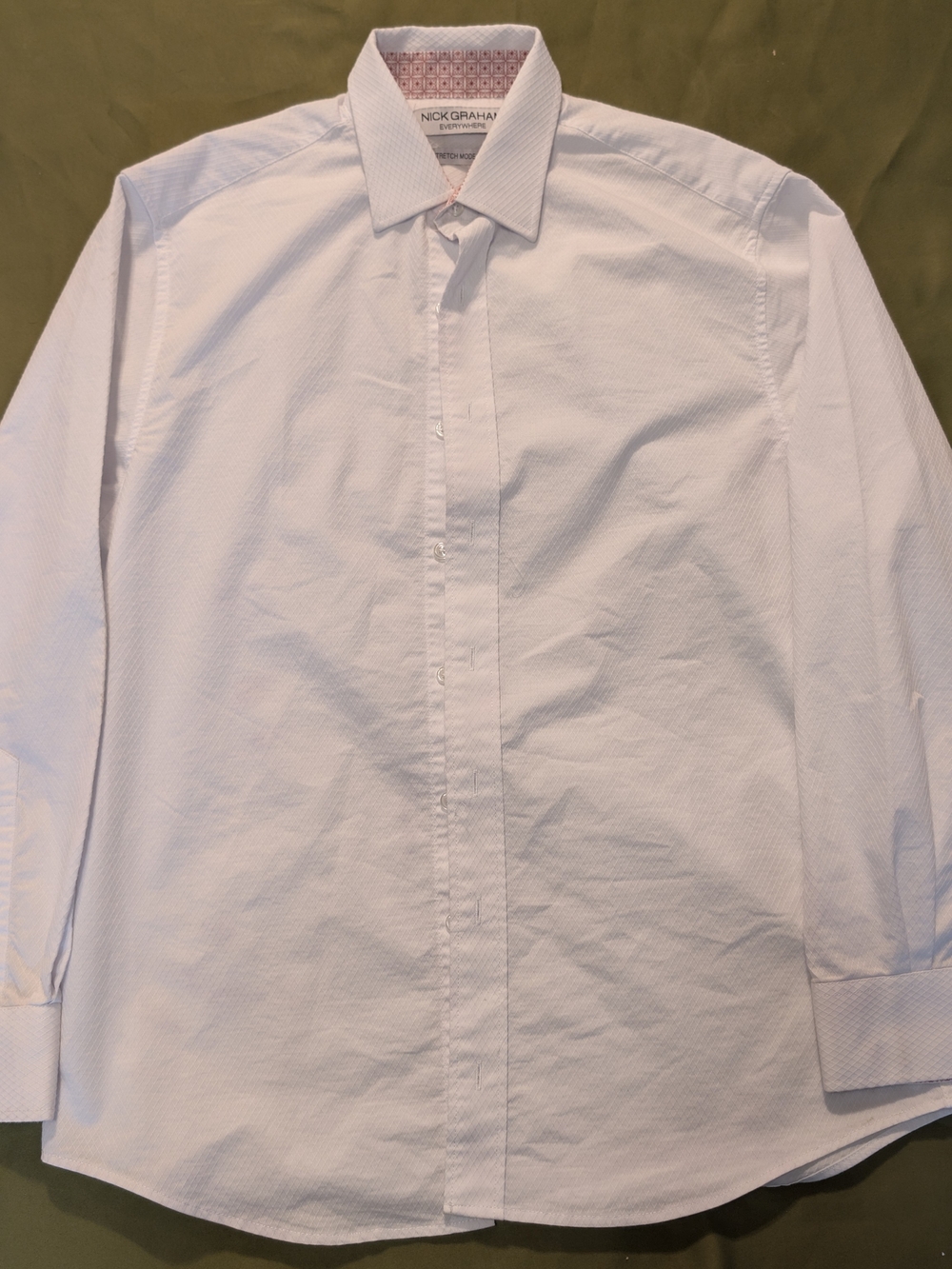 Nick Graham White Men's Textured Dress Shirt